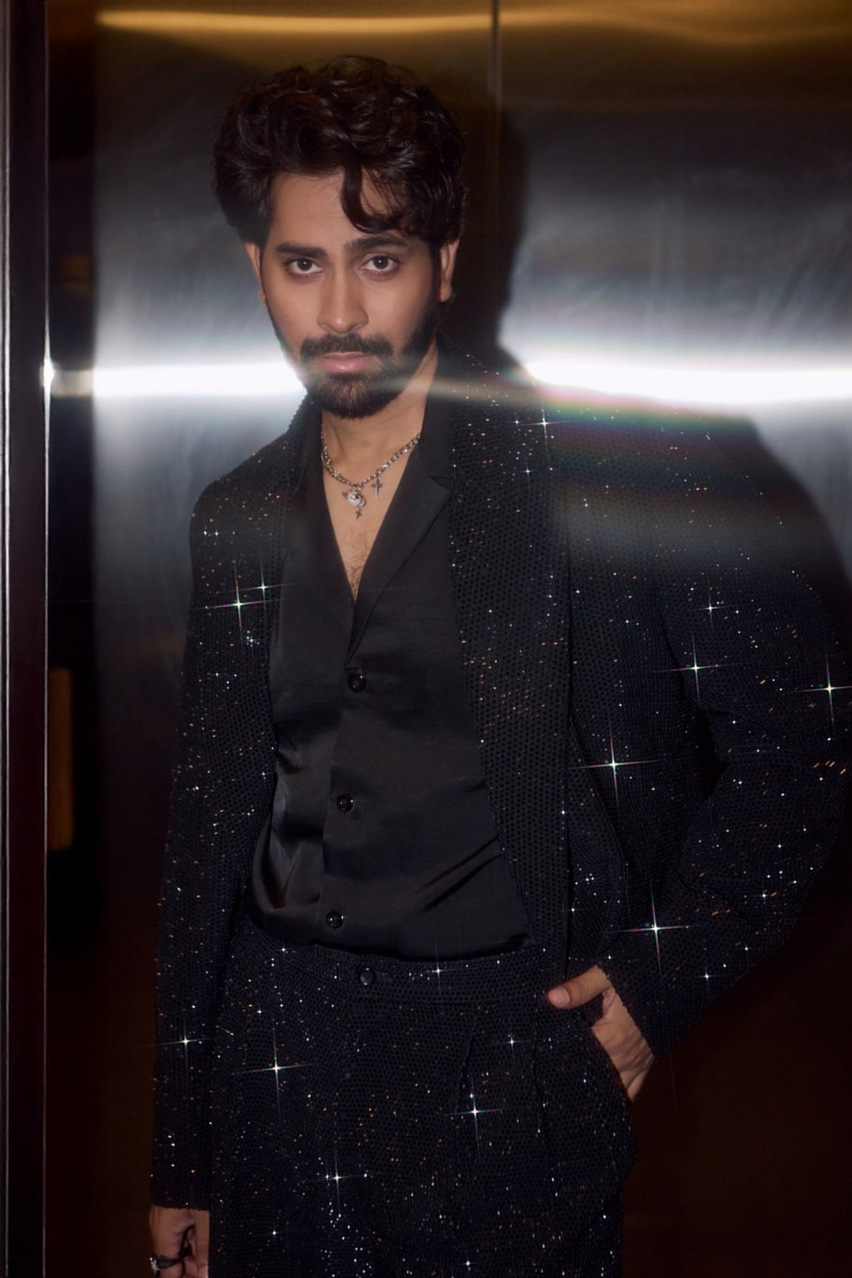 Ankush Bahuguna in Glitterati blazer set