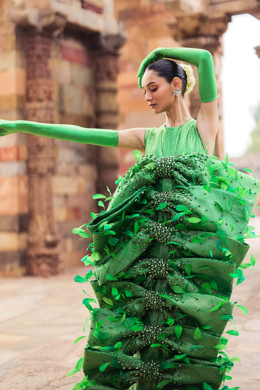 Sateyi Green Bow Dress