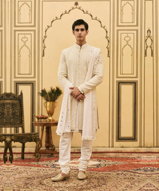 Sheetal Chikankari Sherwani Set