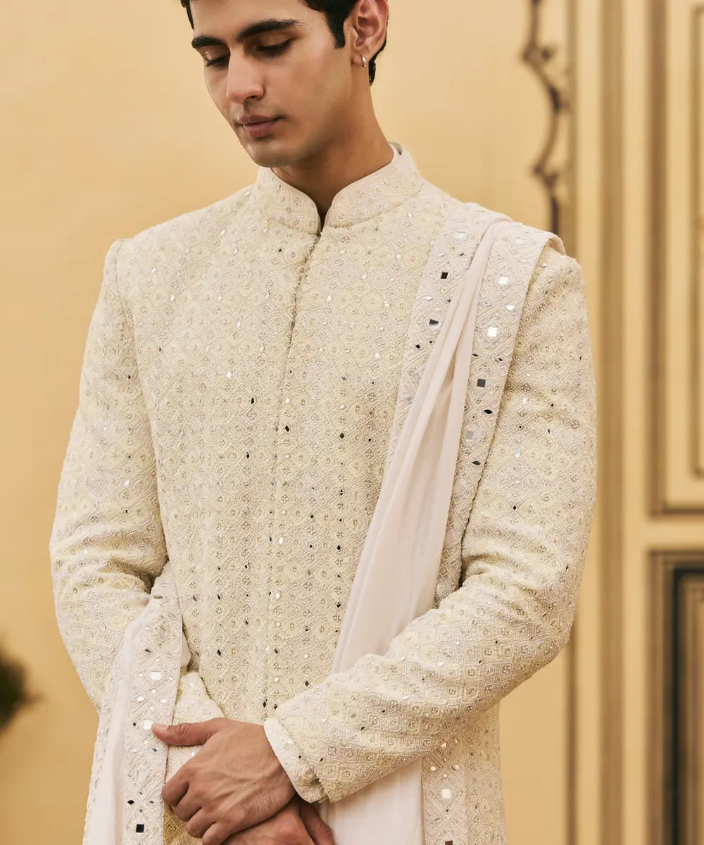 Sheetal Chikankari Sherwani Set