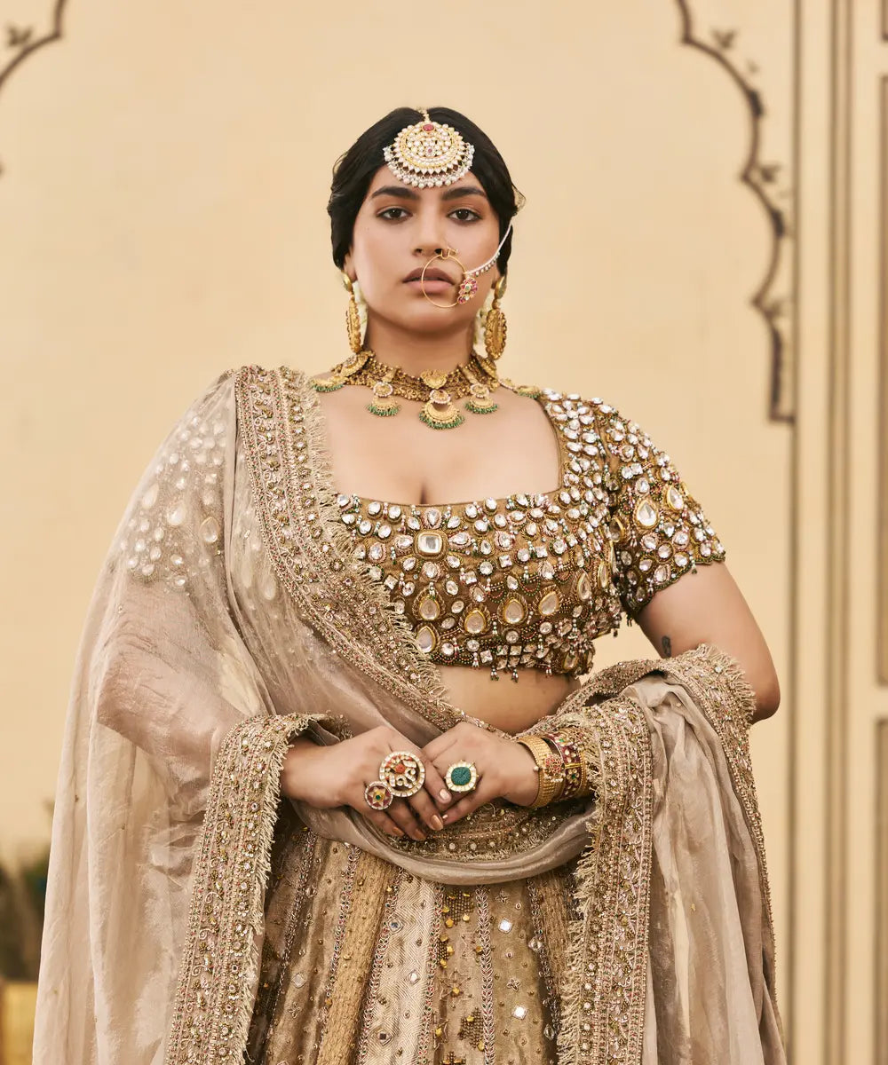 Suvarnarang Tissue Brocade Lehenga Set