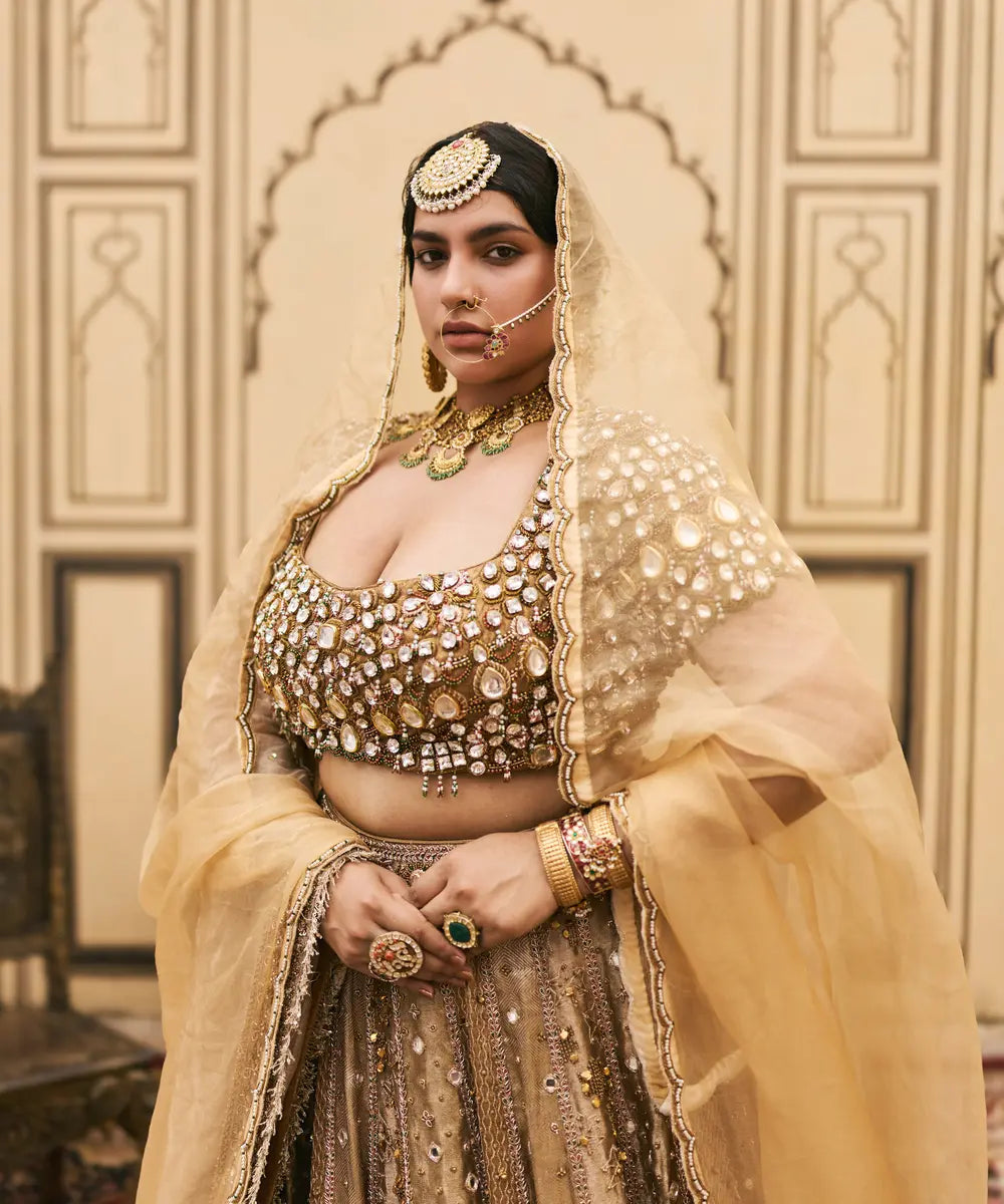 Suvarnarang Tissue Brocade Lehenga Set