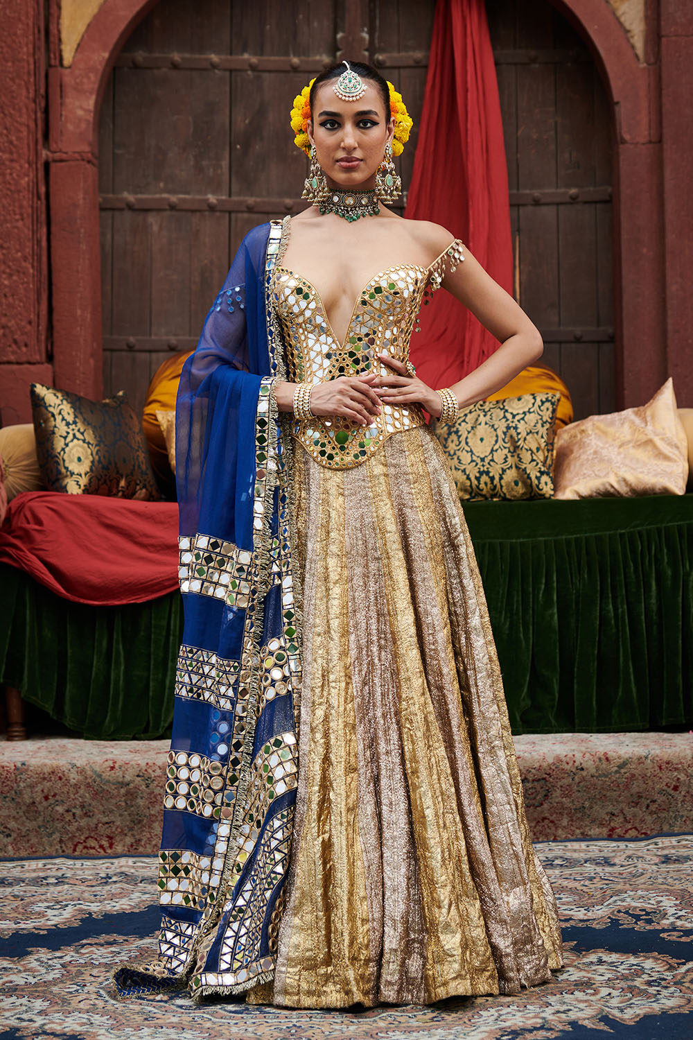 Chandi- Sona Stripes Lampi Lehenga