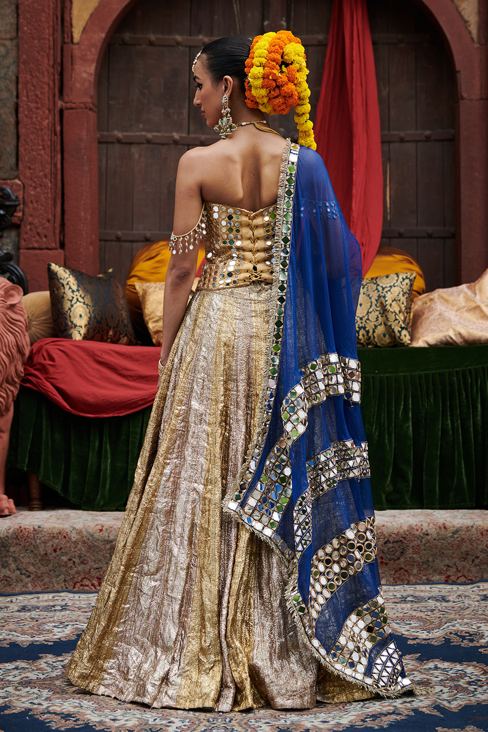 Chandi- Sona Stripes Lampi Lehenga