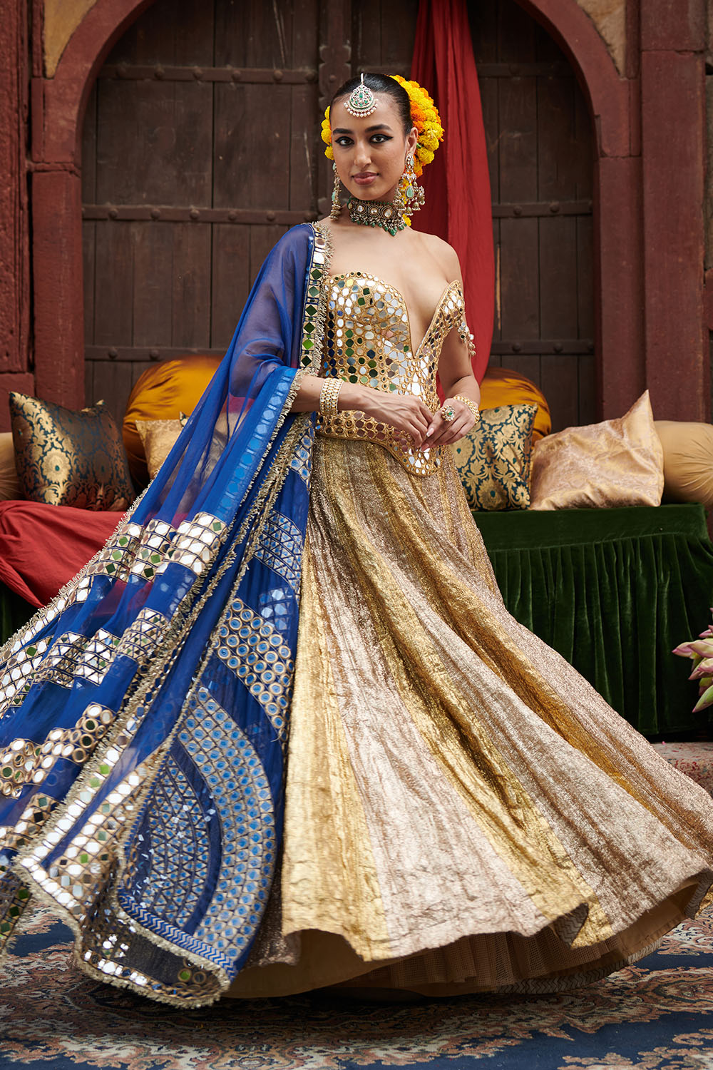 Chandi- Sona Stripes Lampi Lehenga