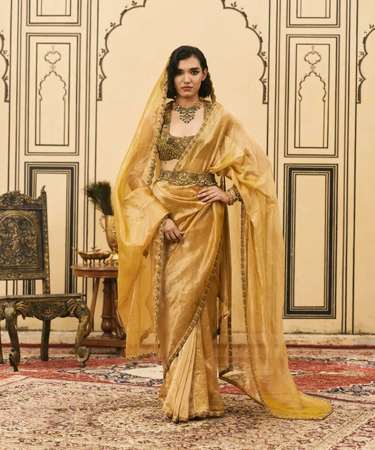 Haridra Jadaau Saree Set