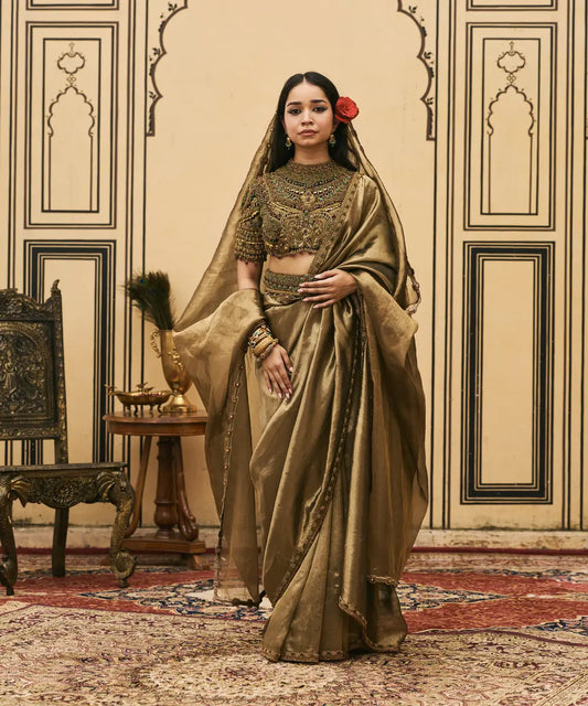 Krishnavarna Jadaau Saree Set