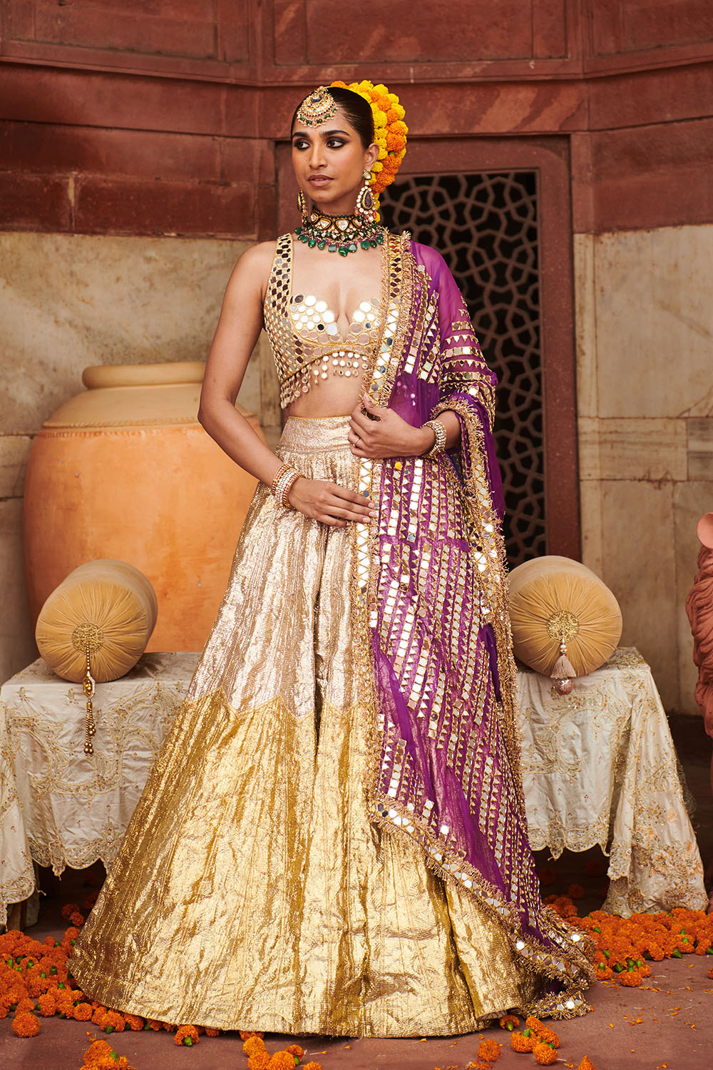 Chandi Sona Halftone Lehenga