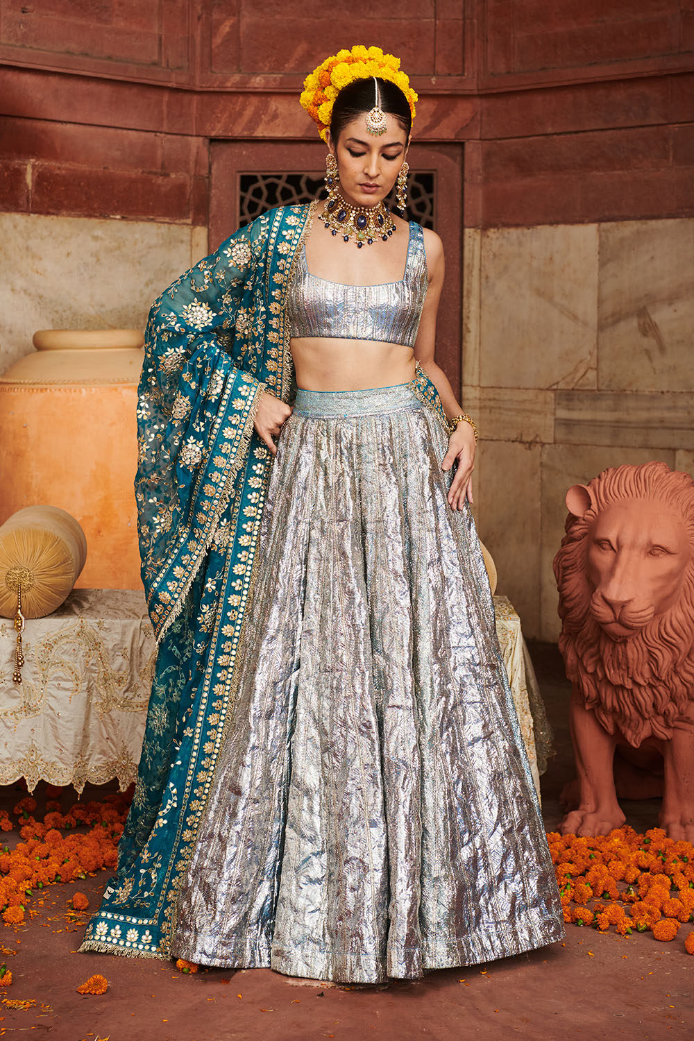 Aasmani Lampi Lehenga