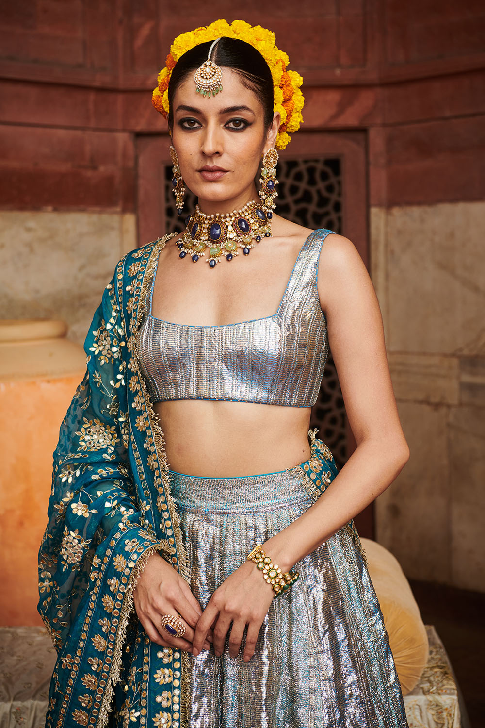 Aasmani Lampi Lehenga