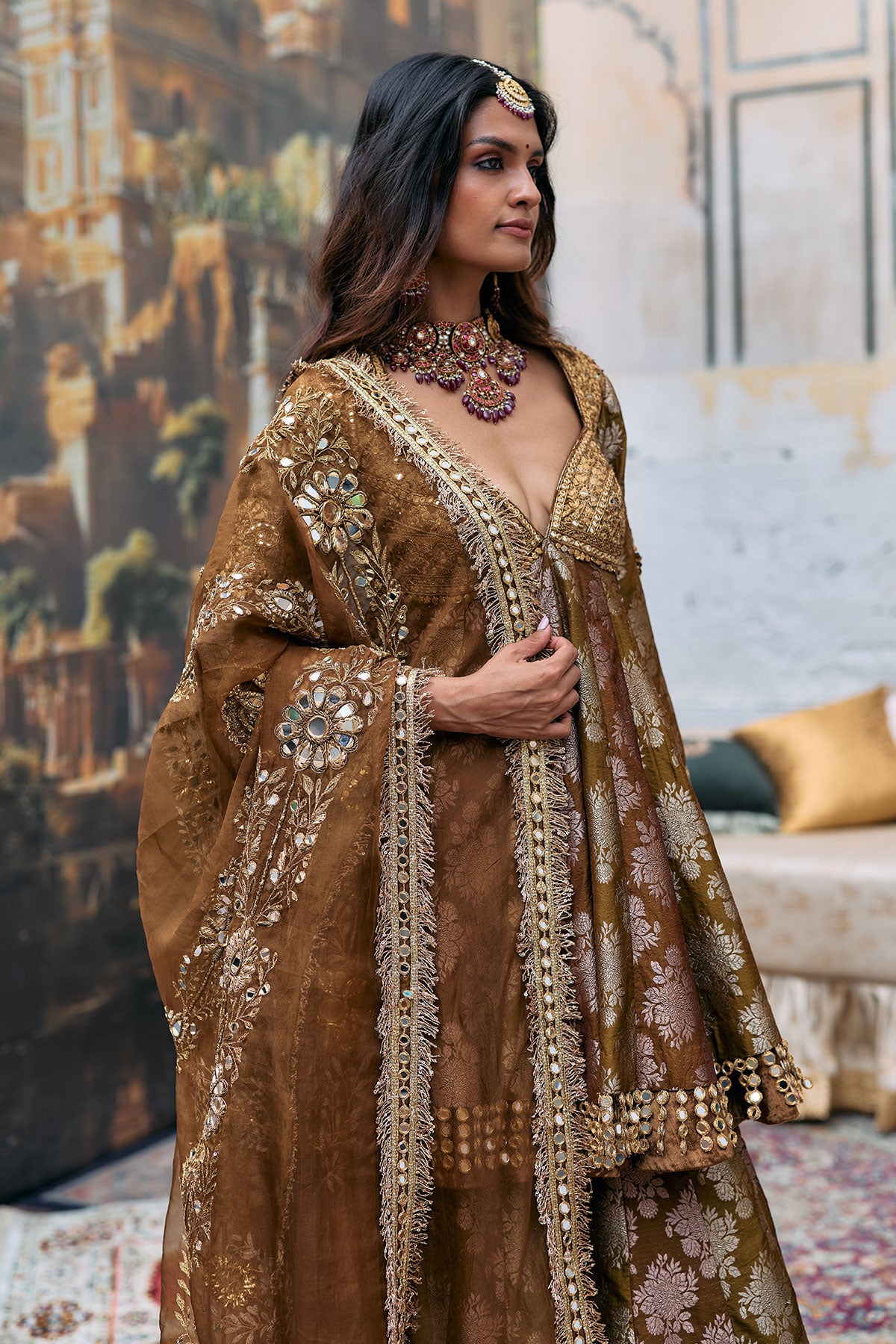 Shriphal Peplum Sharara Set