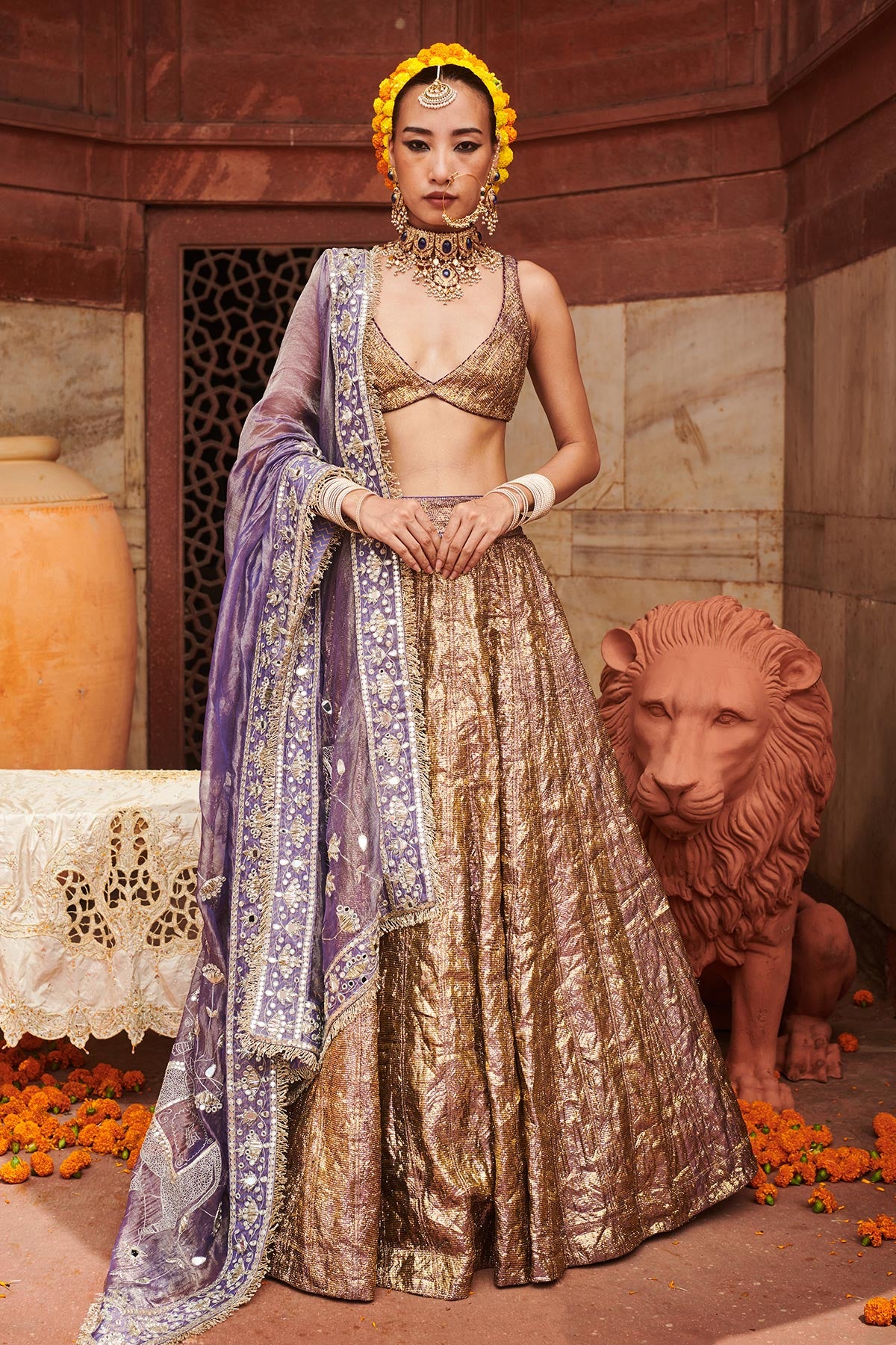 Krishna Kumud Lampi Lehenga