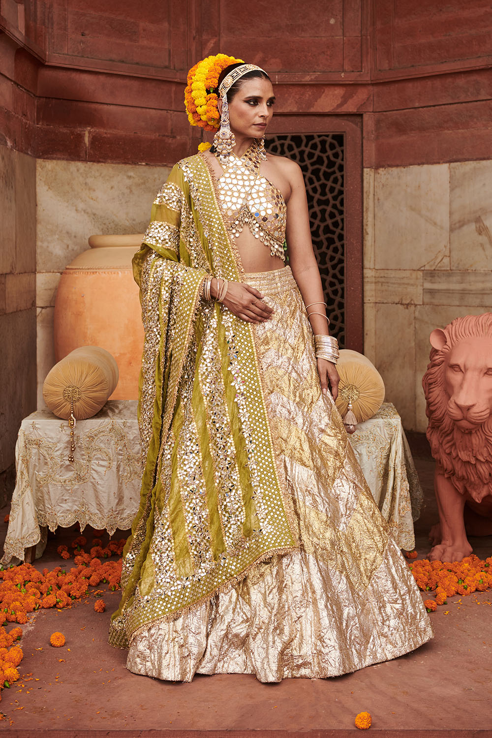 Chandi Sona Chevron Lampi Lehenga