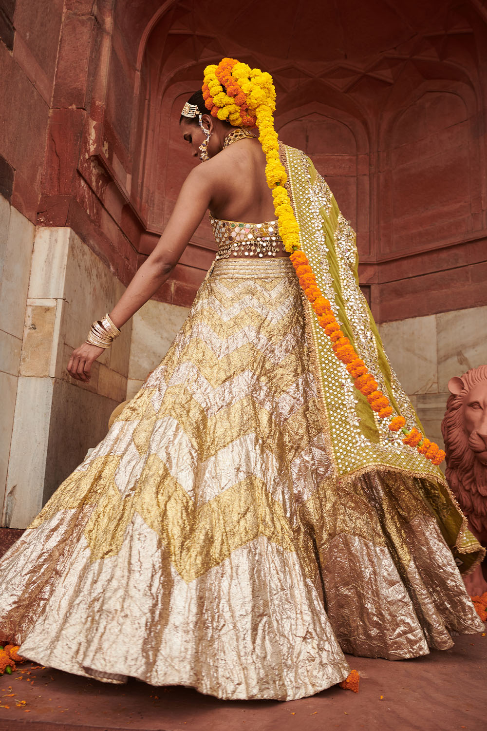 Chandi Sona Chevron Lampi Lehenga