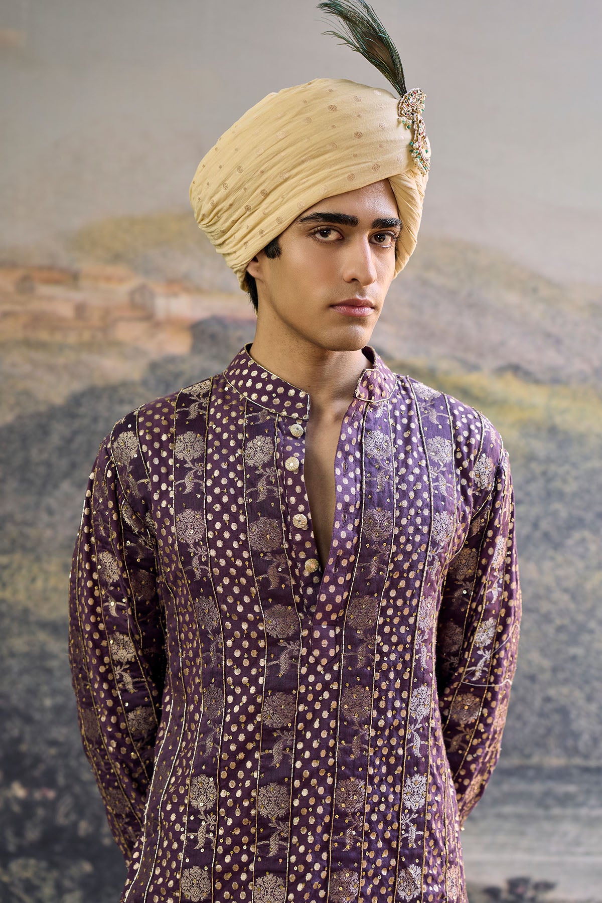 Baijanti Brocade Kurta Set