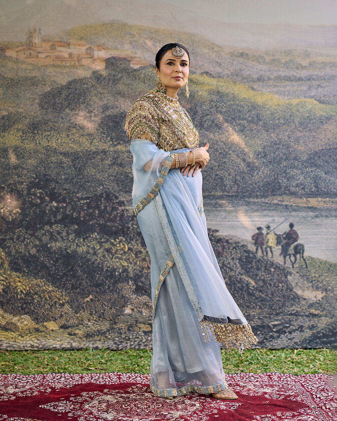 NEELAMBARI SAREE SET