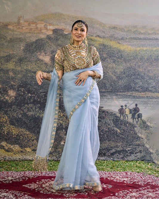 NEELAMBARI SAREE SET