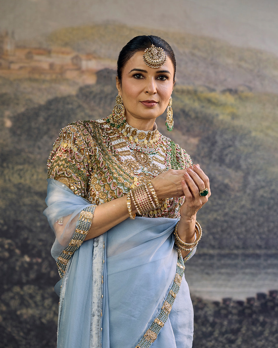 NEELAMBARI SAREE SET