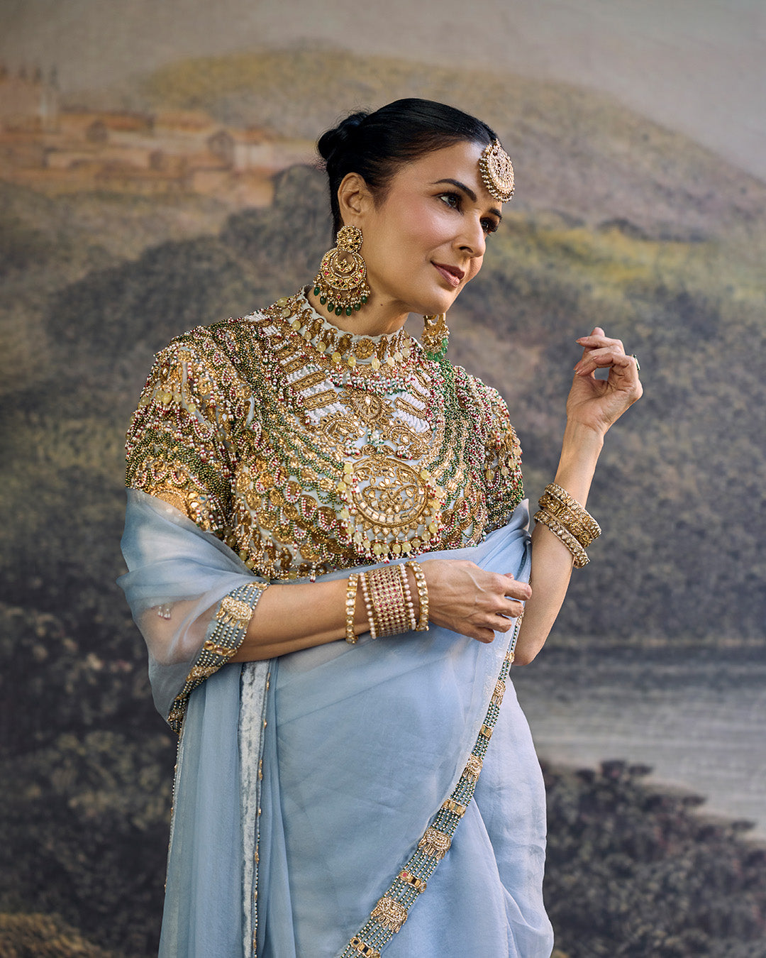 NEELAMBARI SAREE SET