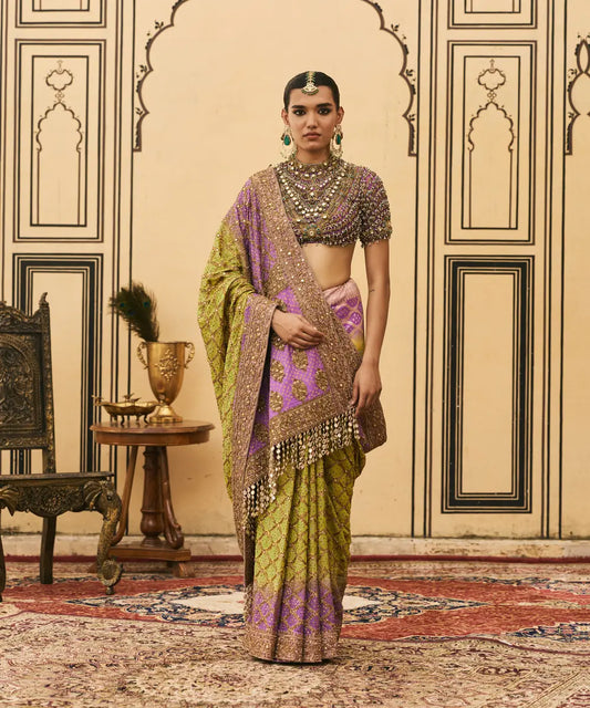 Ranga Ombre Georgette Saree Set