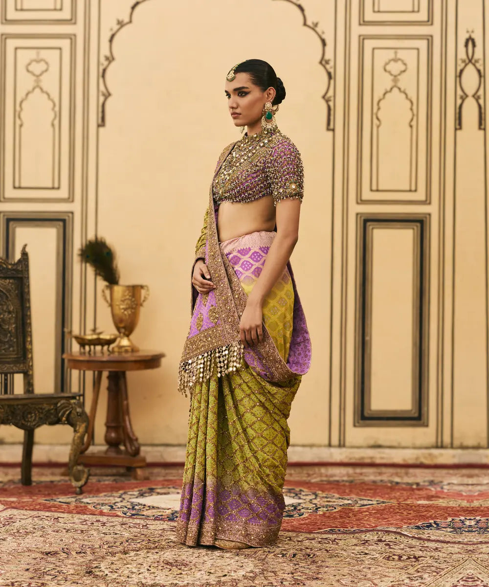 Ranga Ombre Georgette Saree Set