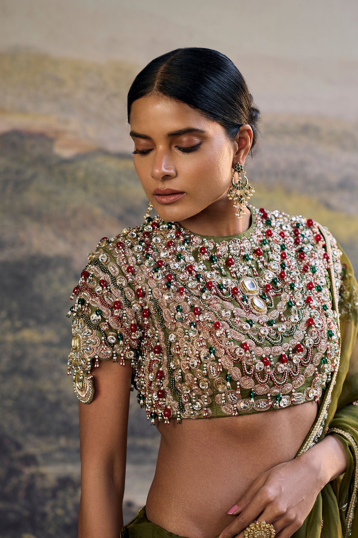 Zoya Jewel Organza Saree Set