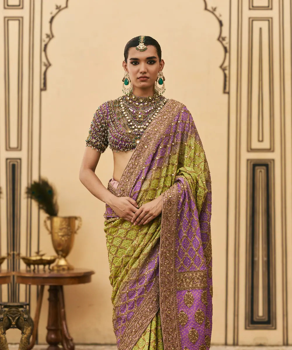 Ranga Ombre Georgette Saree Set