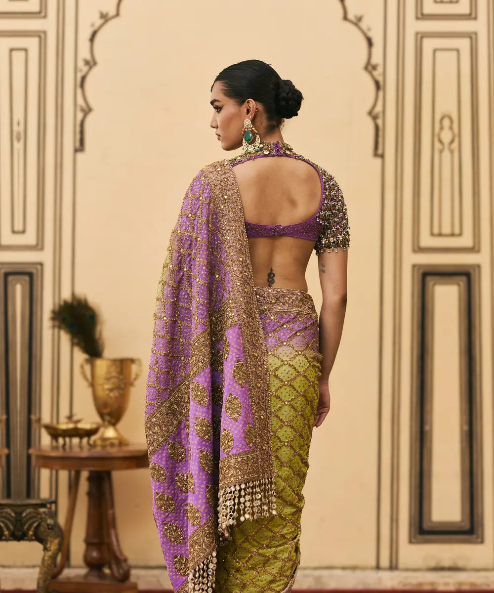 Ranga Ombre Georgette Saree Set