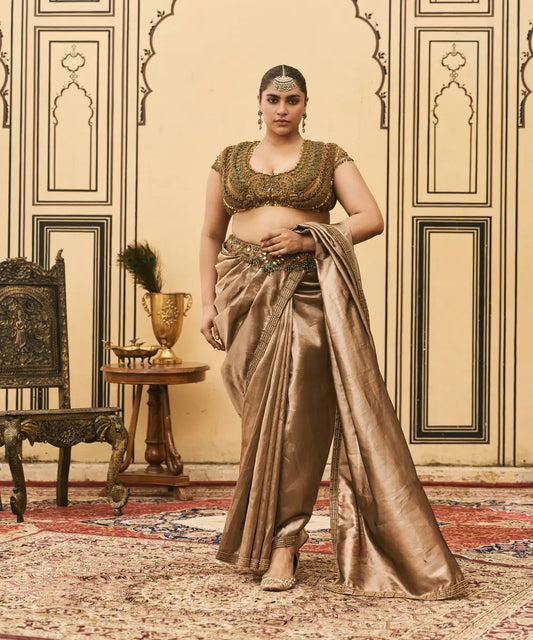 Bhoori Tissue Jadaau Saree Set