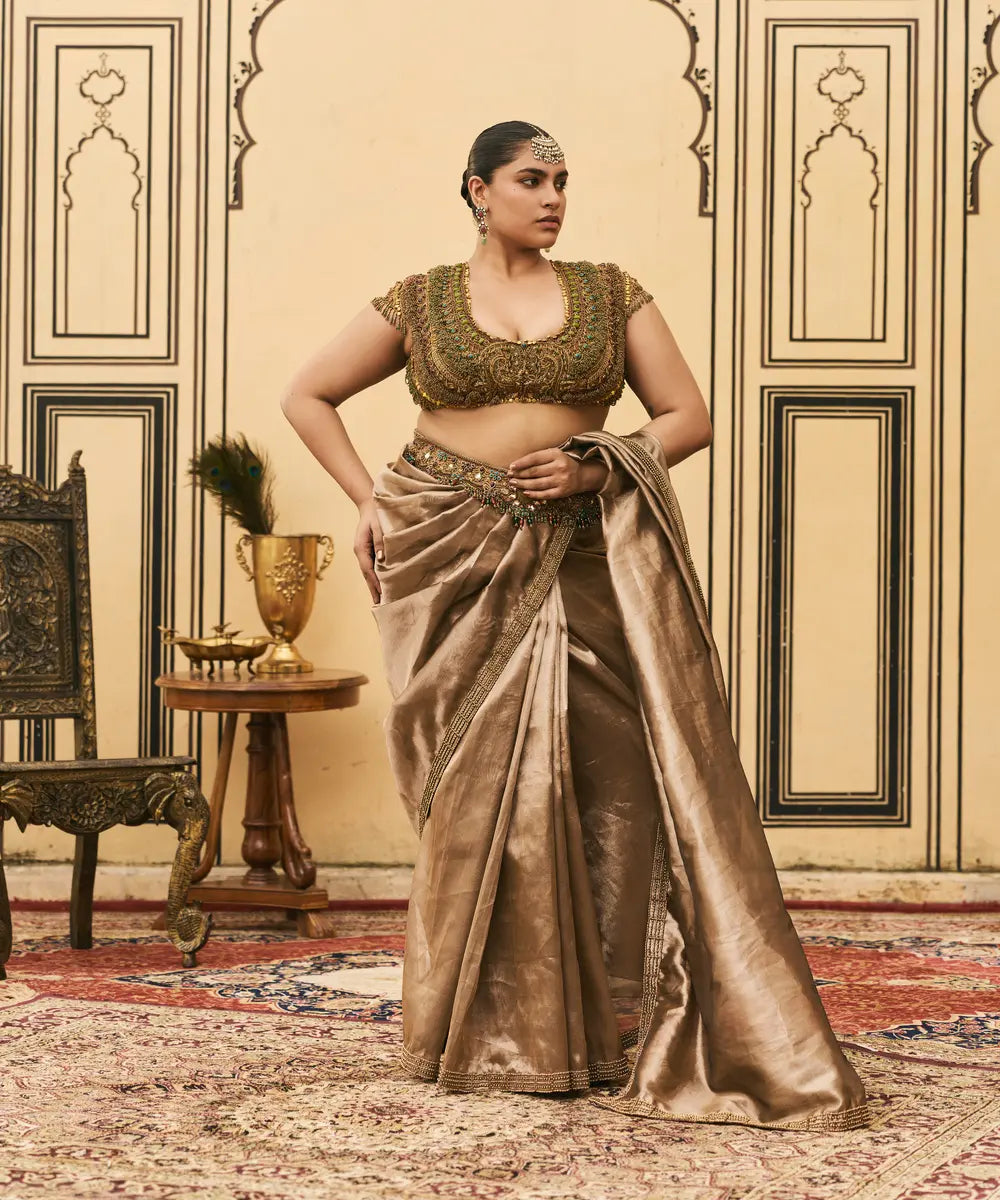 Bhoori Tissue Jadaau Saree Set