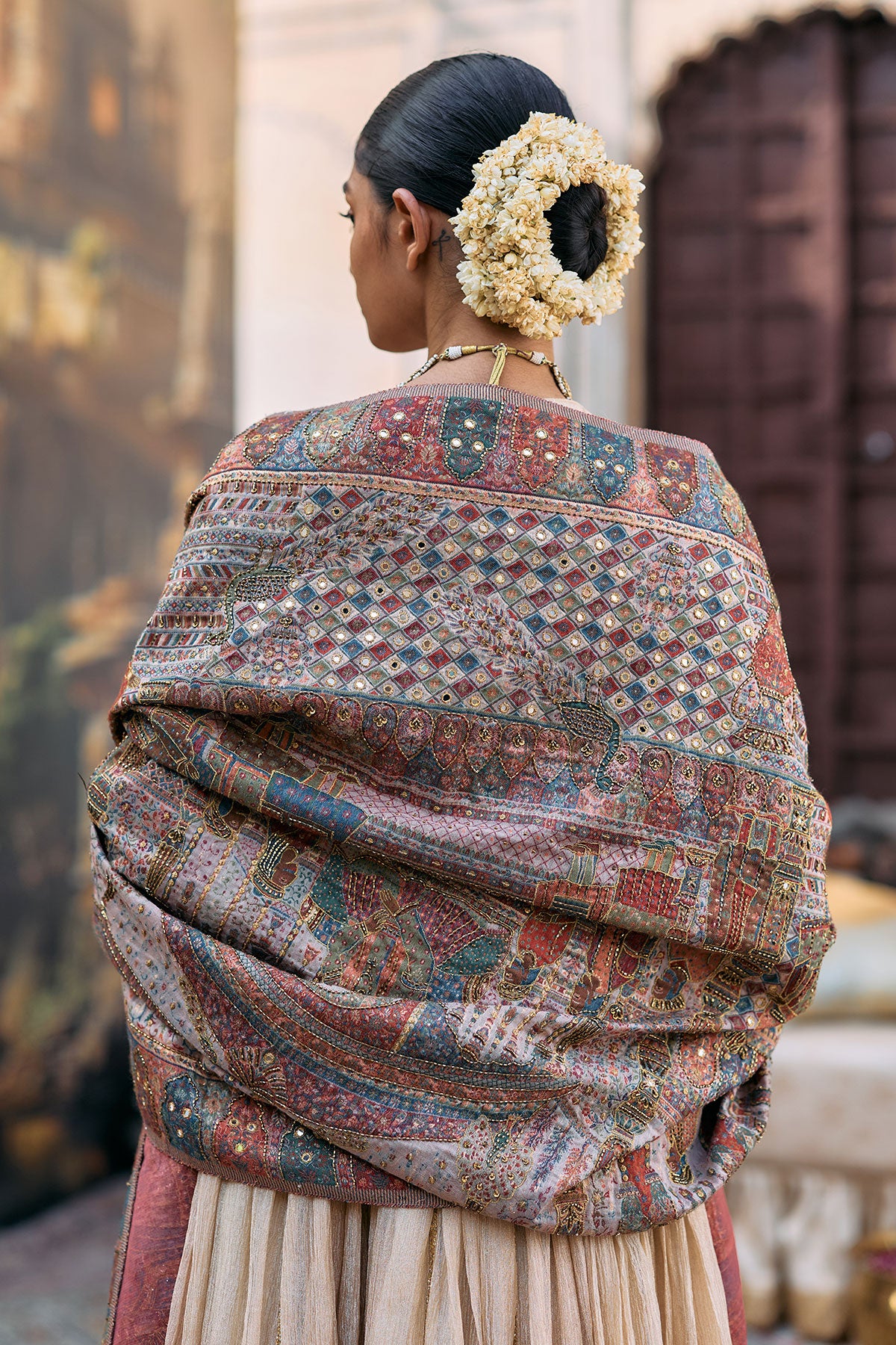 Sharanya Anarkali and Jamawar Shawl Set