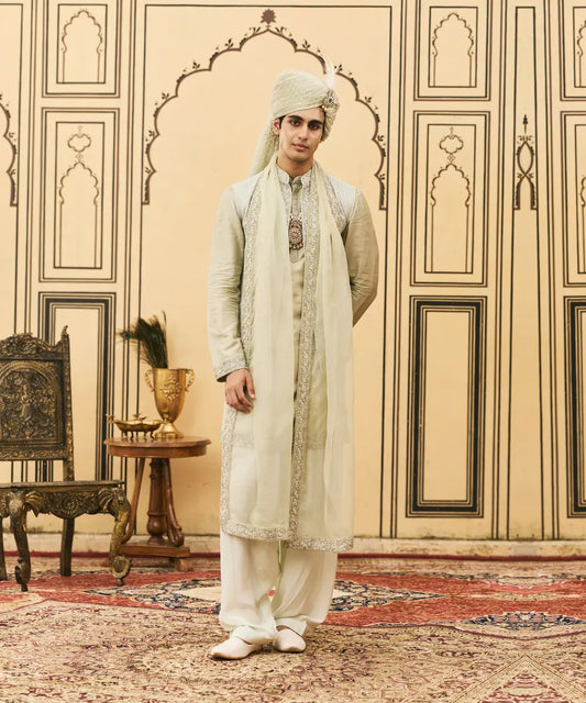 Jalabha Raw Silk Kurta Bundi Set