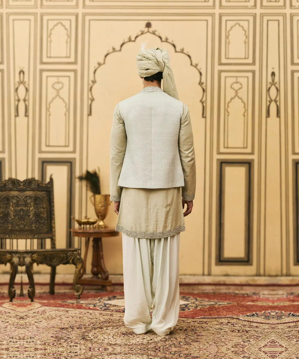 Jalabha Raw Silk Kurta Bundi Set