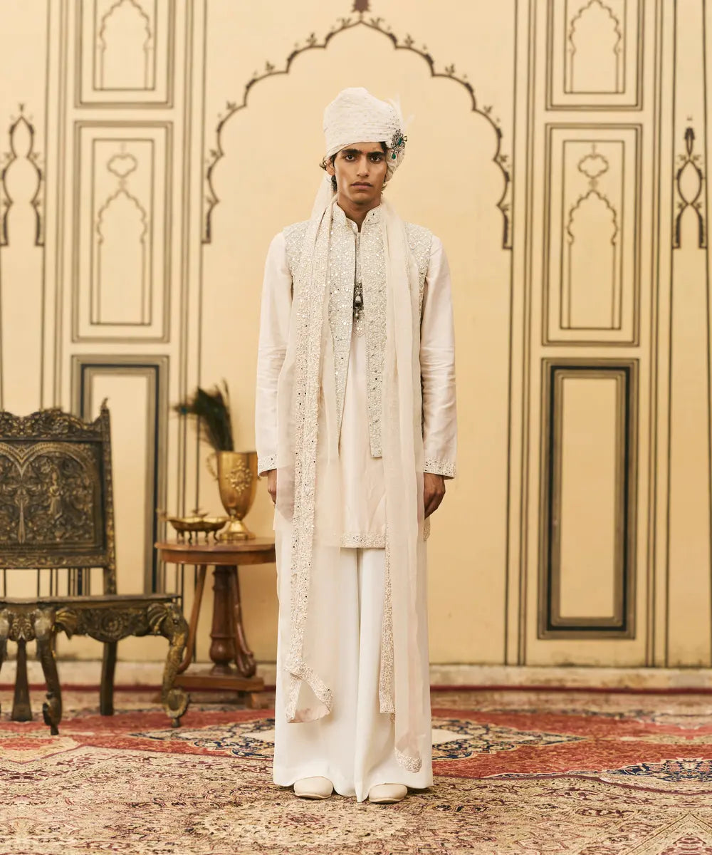 Ivory Chanderi Kurta Set