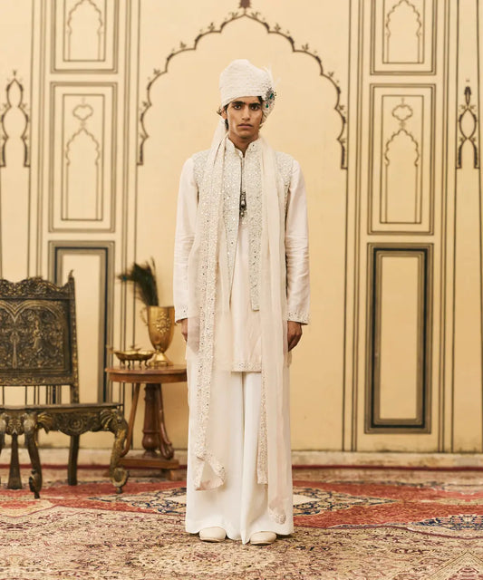 Ivory Chanderi Kurta Set