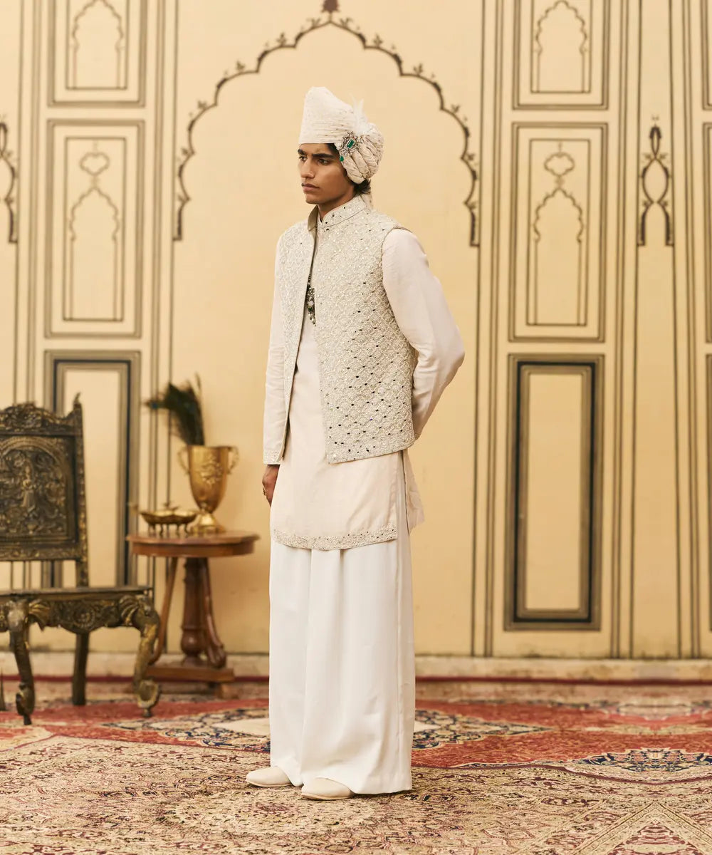 Ivory Chanderi Kurta Set