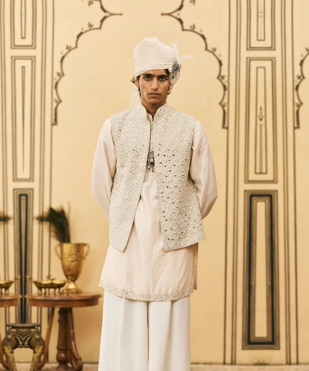 Ivory Chanderi Kurta Set