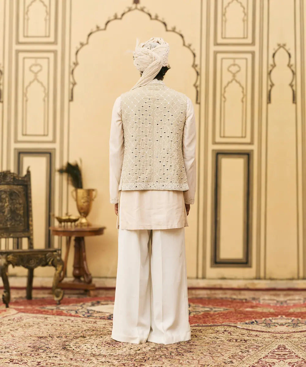 Ivory Chanderi Kurta Set
