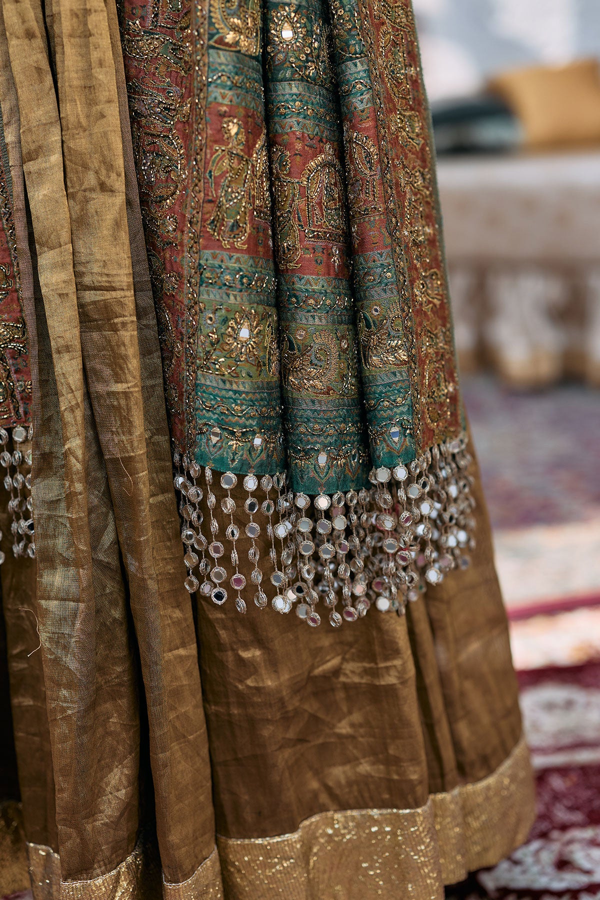 Pitambara Anarkali and Jamawar Shawl Set