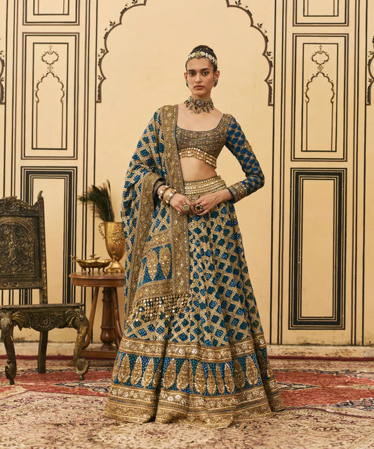 Blue Bandhani Lehenga Set