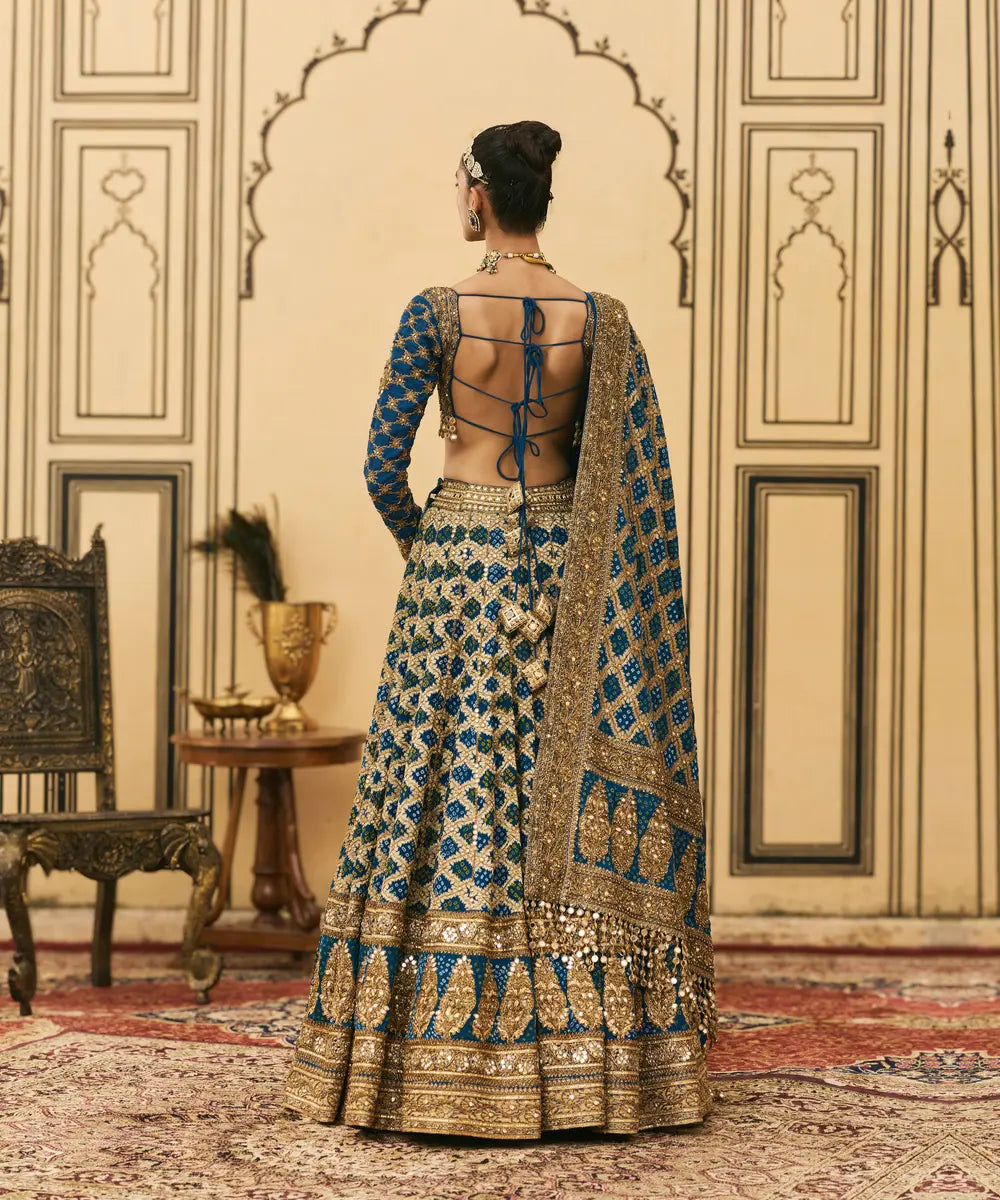 Blue Bandhani Lehenga Set