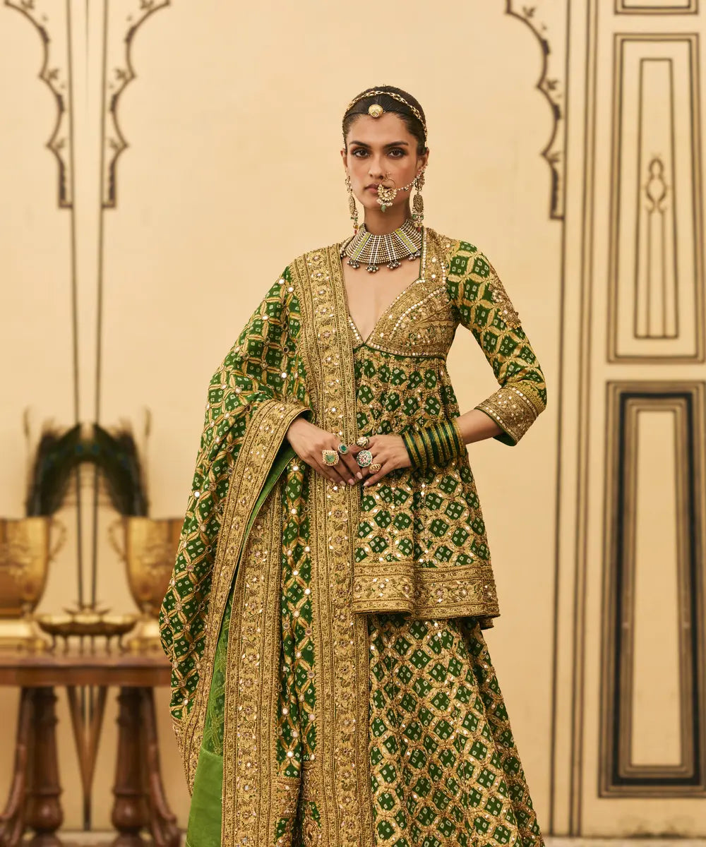 Hara Bandhej Sharara Set