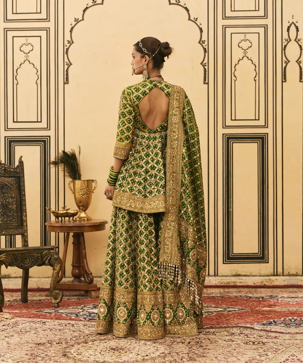 Hara Bandhej Sharara Set