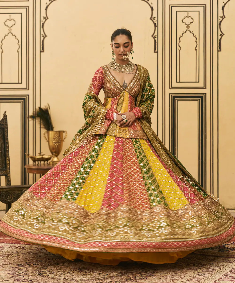 Rangeen Bandhani Lehenga Set