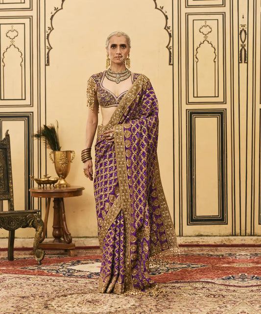 Banafsha Ombr? Saree Set