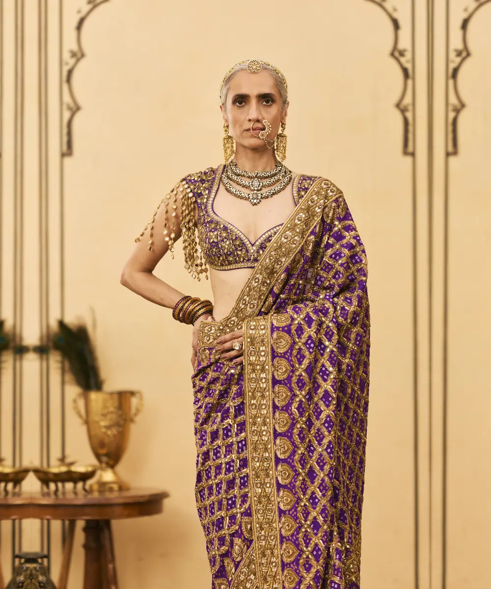 Banafsha Ombr? Saree Set