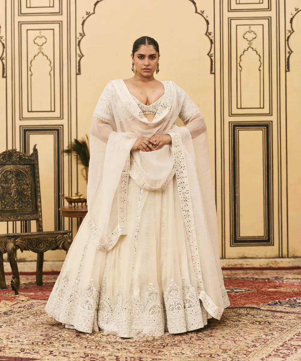 Haathidant Organza Lehenga Set