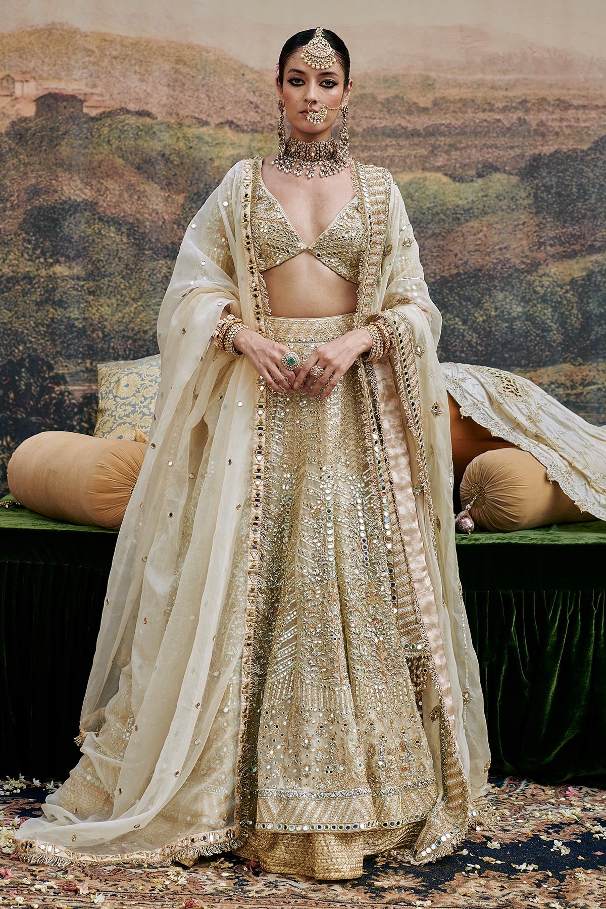 Shvet Afsana Lehenga  with Single Dupatta