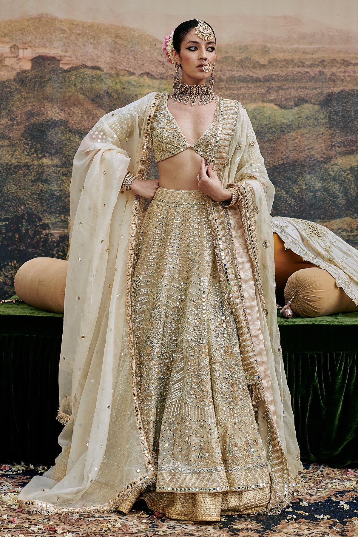 Shvet Afsana Lehenga  with Single Dupatta