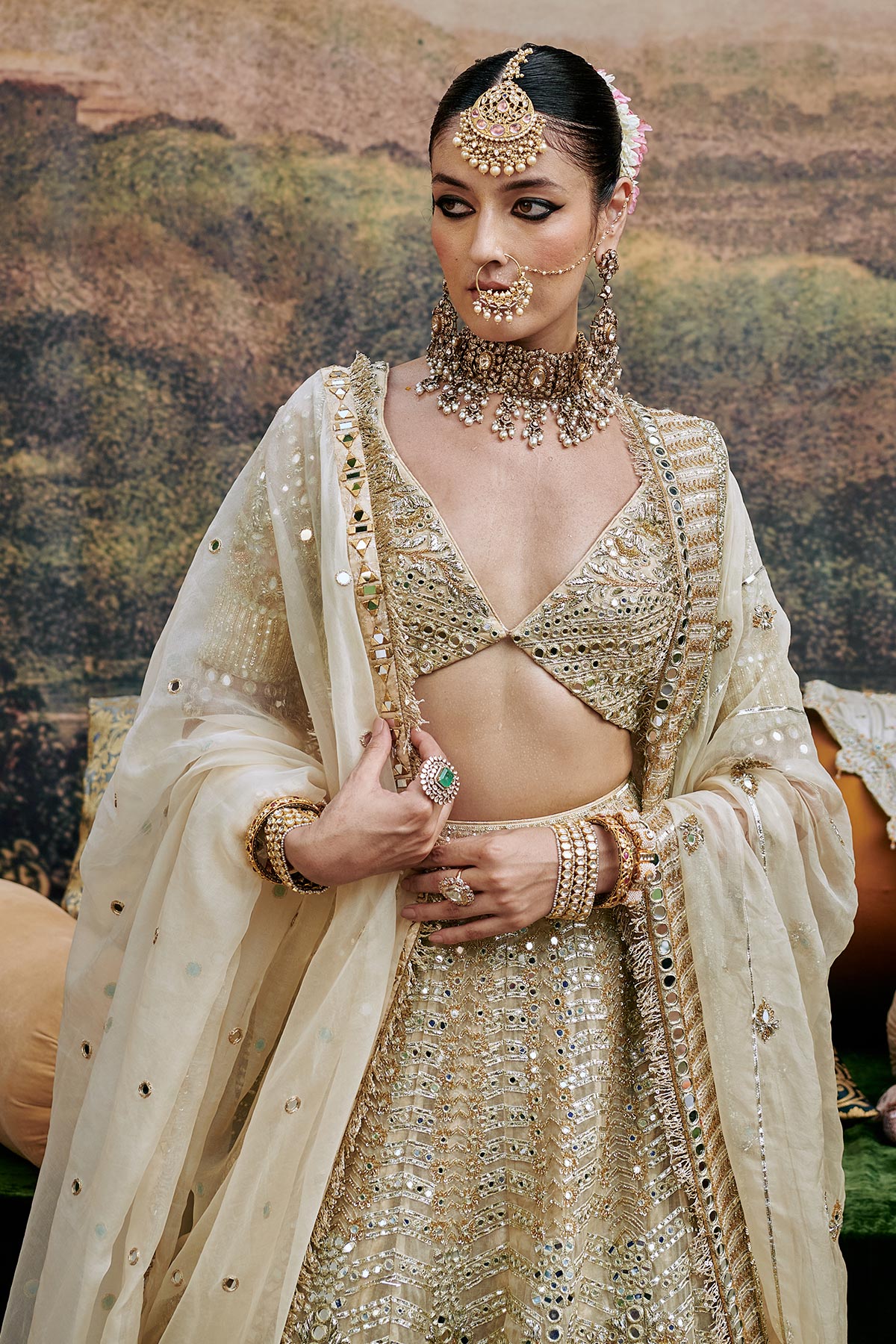 Shvet Afsana Lehenga  with Single Dupatta